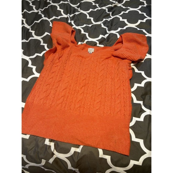 a new day Orange Knit Sleeveless Sweater Medium - Picture 1 of 2